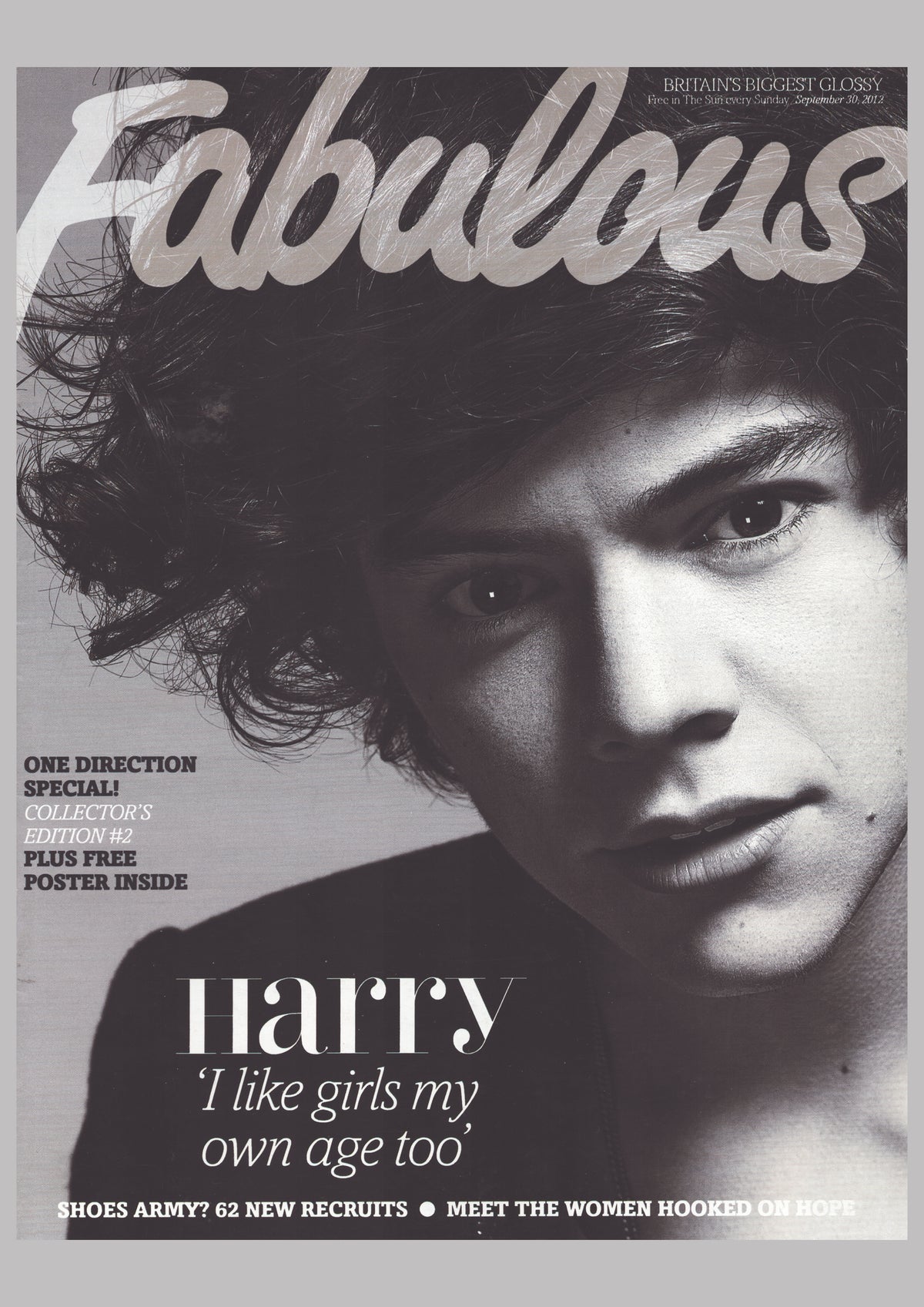 Harry Styles - Fabulous Magazine Cover Print - September 2012 (A4)