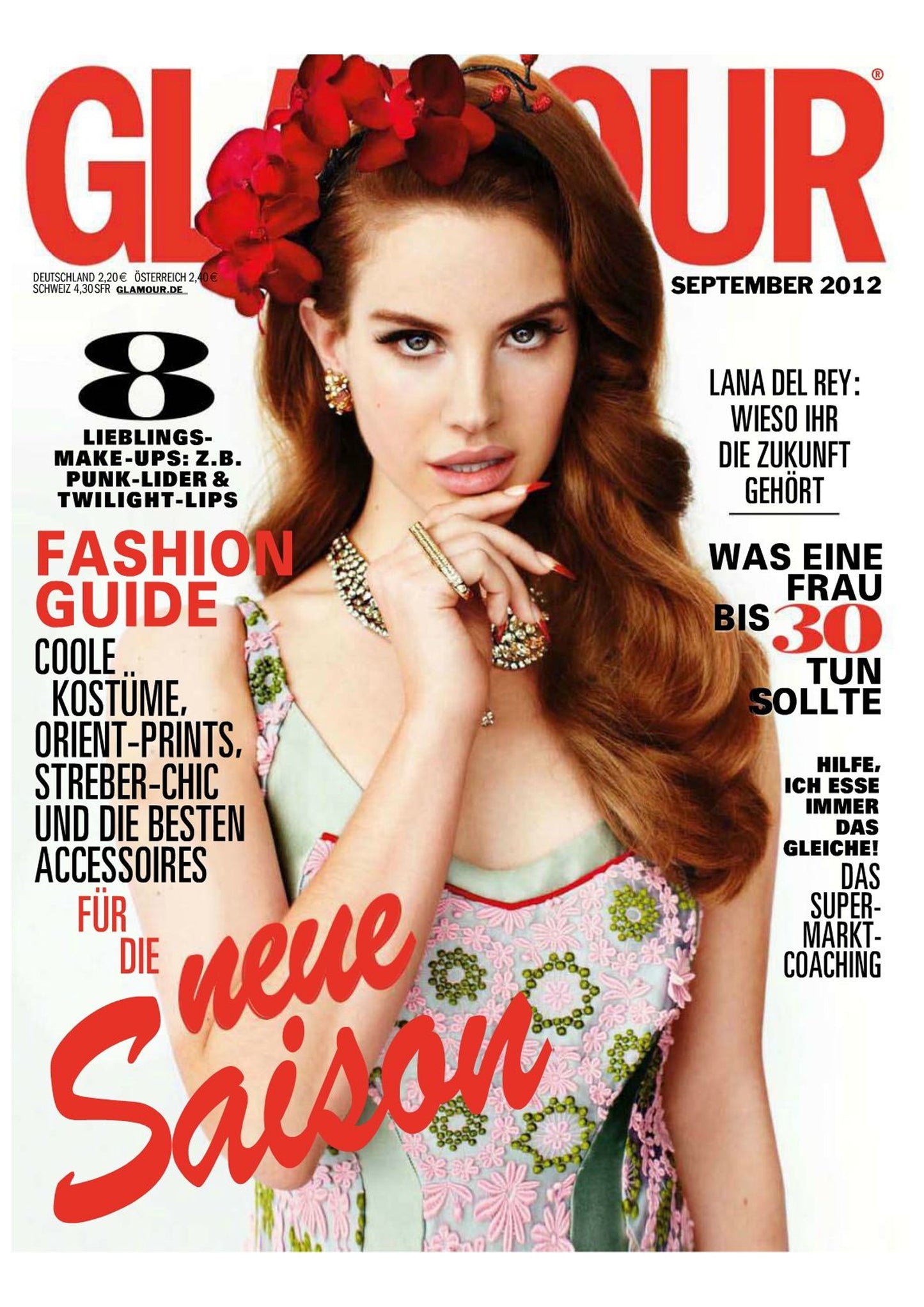 Lana Del Rey - Glamour Magazine Cover Print - September 2012 (A4)