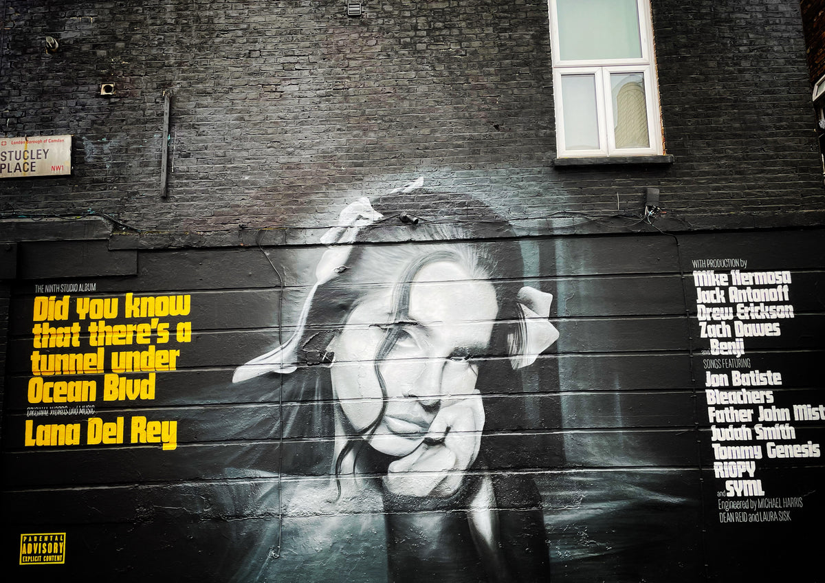 Lana Del Rey - Did You Know That There's A Tunnel Under Ocean Blvd Street Art @ Camden Town - Print 01
