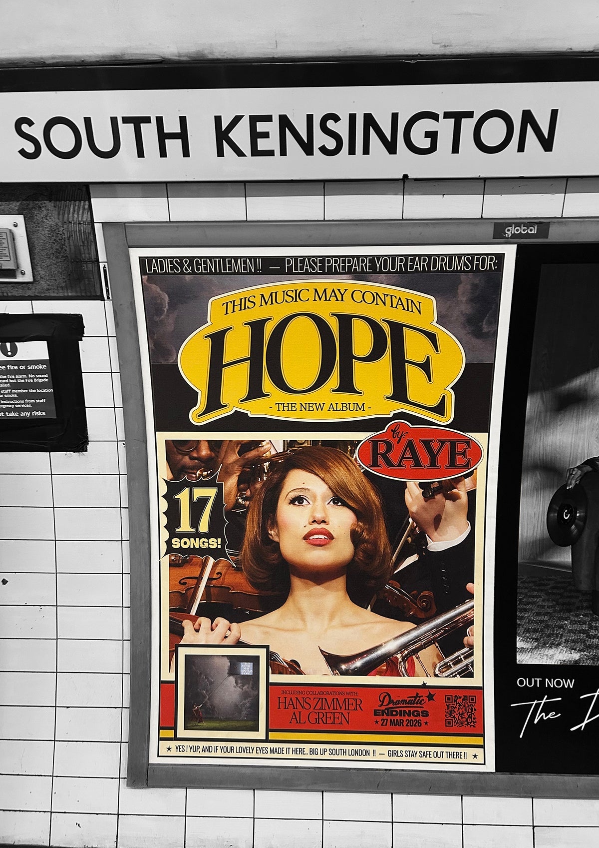 Raye - This Music May Contain Hope Album Release Poster @ South Kensington - Print
