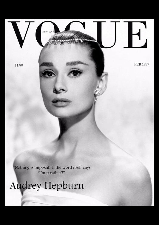 Audrey Hepburn - Vogue Magazine Cover Print - February 1959 (A4)